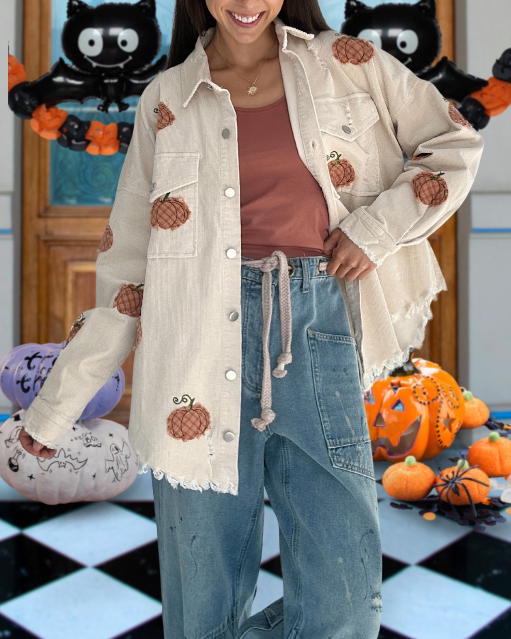 Casual Washed Denim Pumpkin Jacket