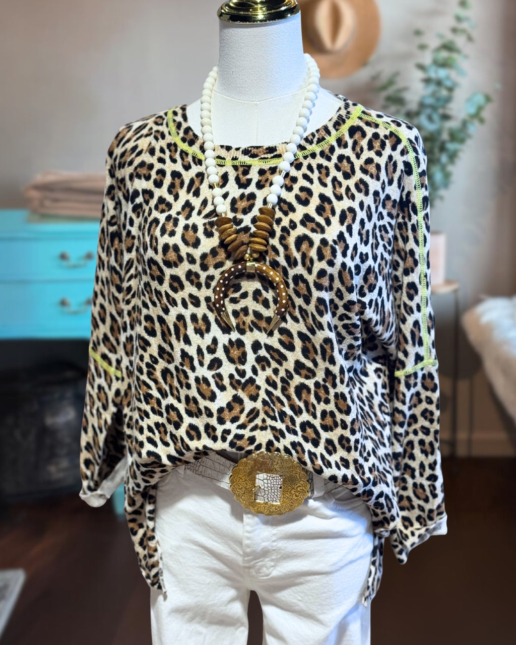 Playful Leopard Print Sweatshirt