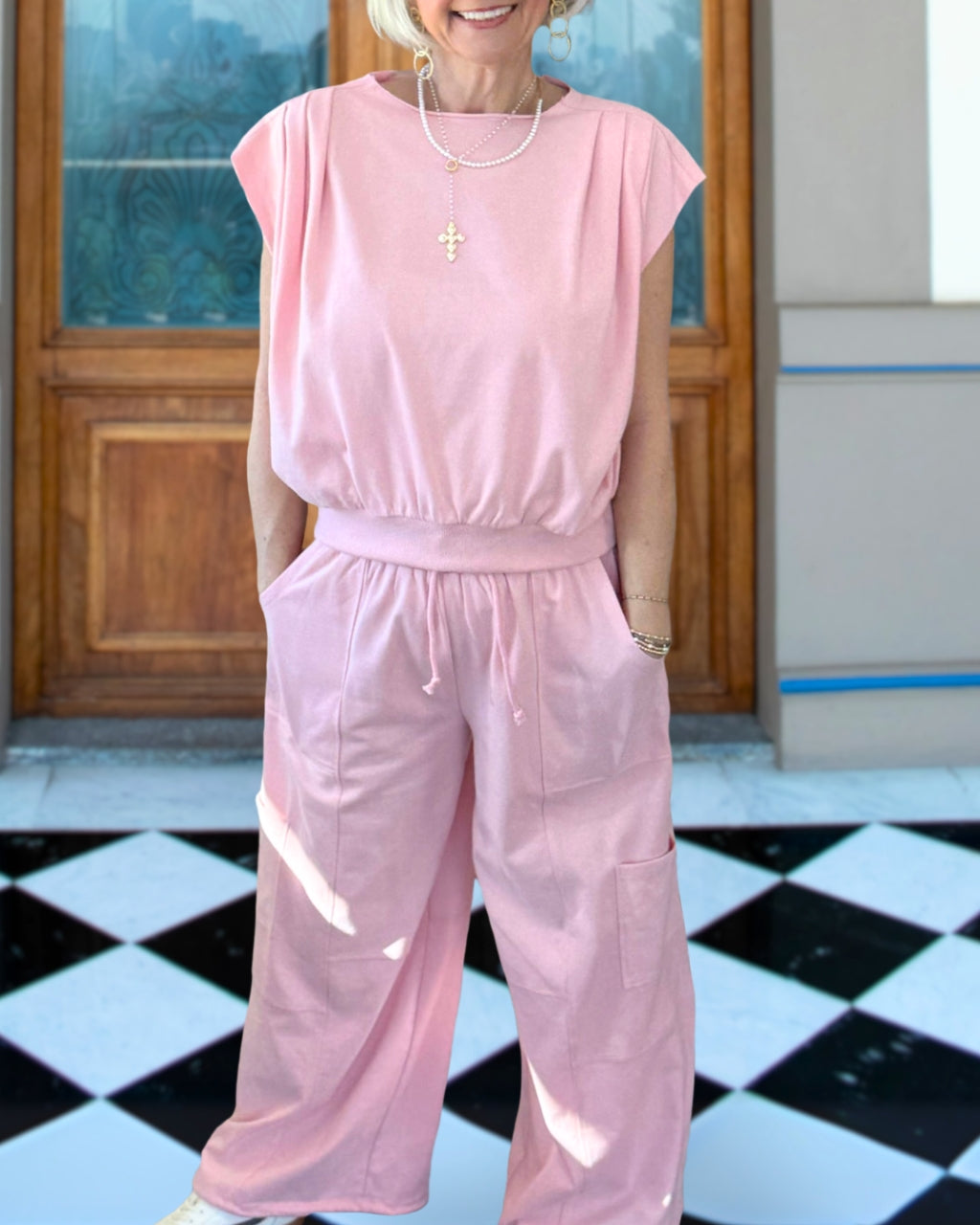 Relaxed Pleated Tank Set