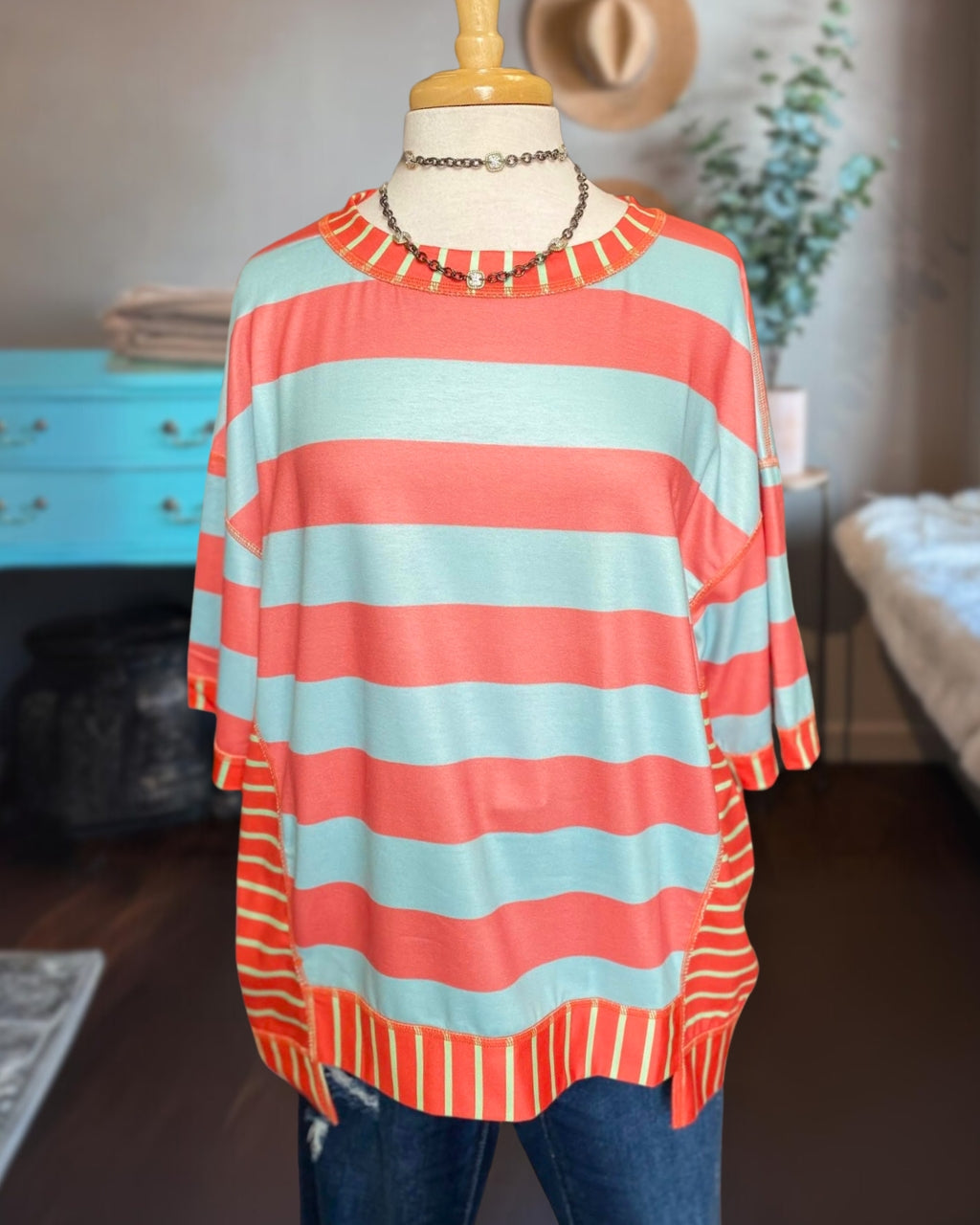 Mixed Stripe Patchwork Tee