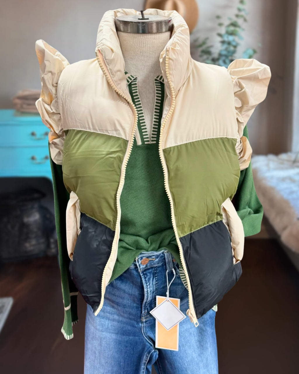 Fun Colorblock Puffer Vest