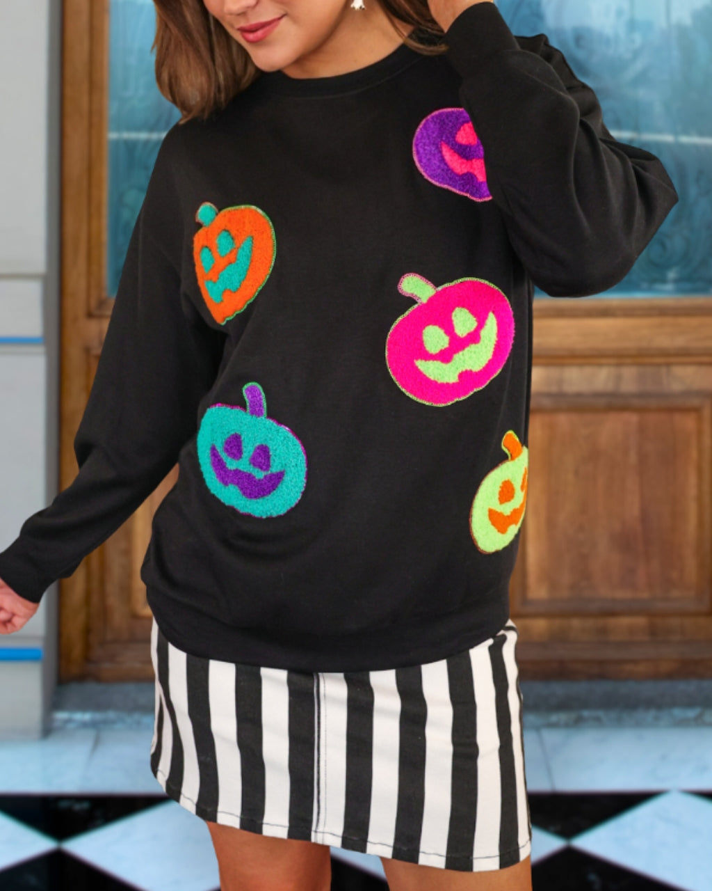 Neon Pumpkin Pop Pullover