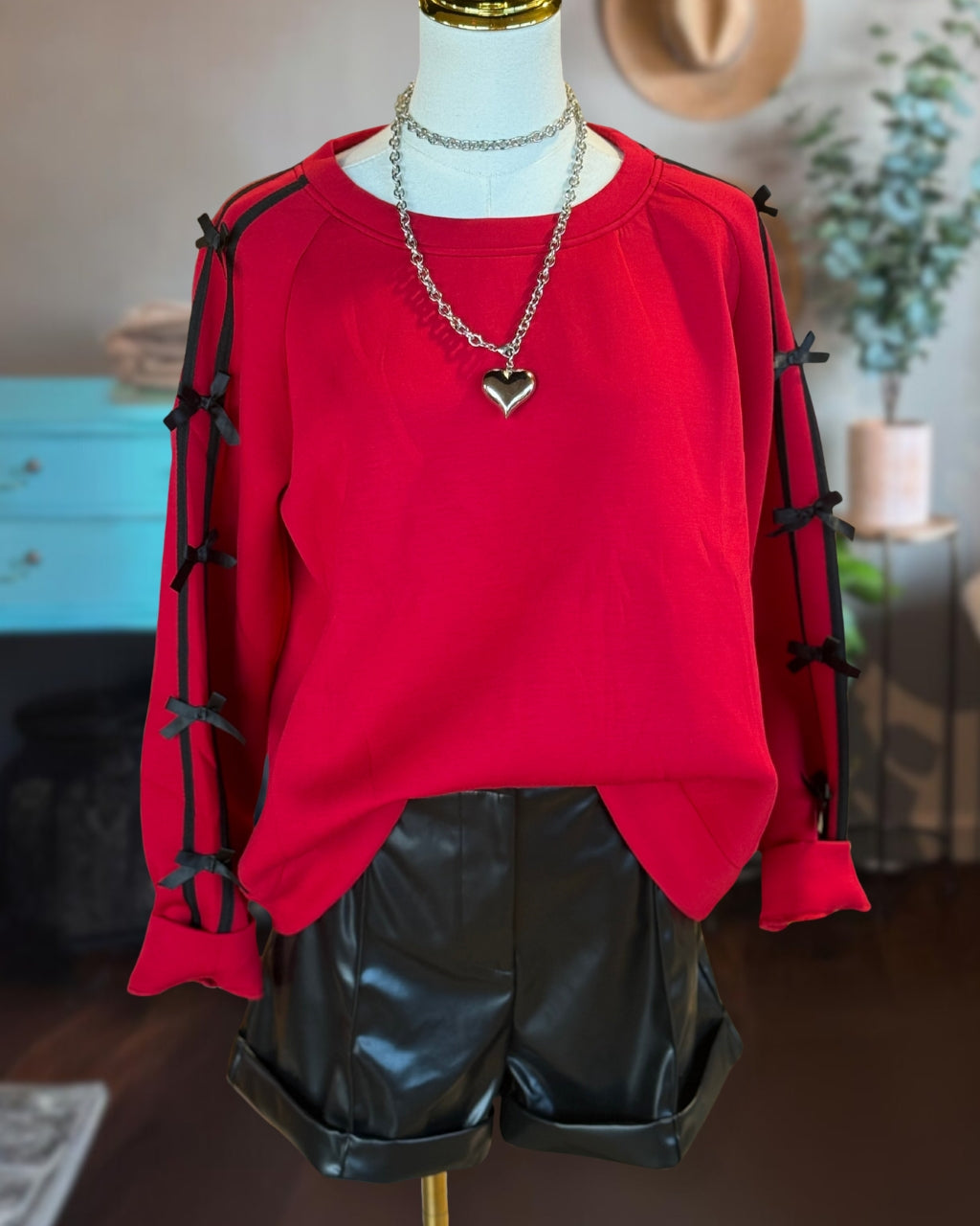 Sophisticated Bow Accent Sweatshirt