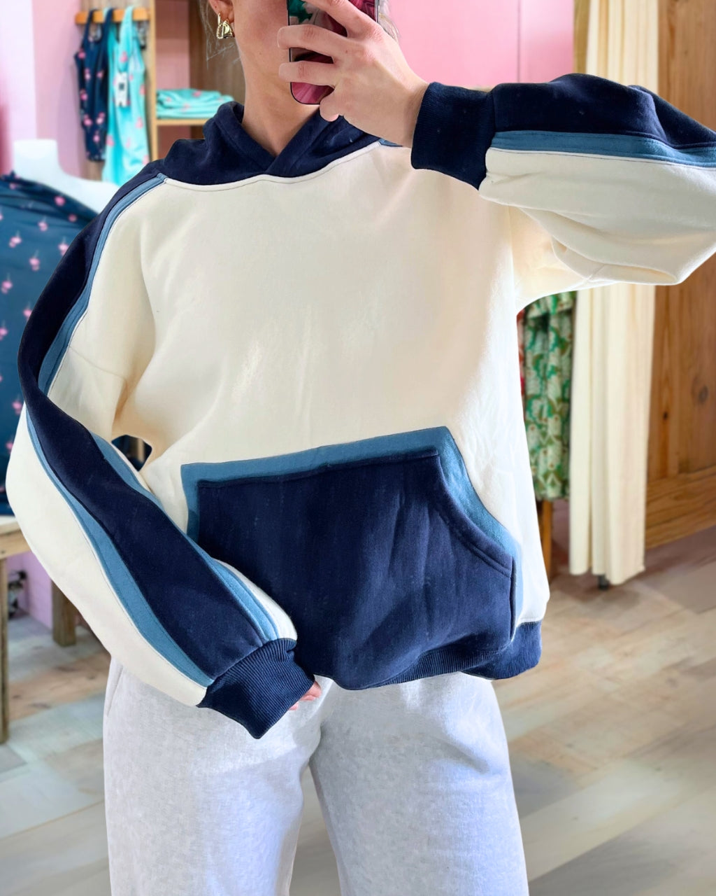 Casual Cozy Colorblock Hoodie