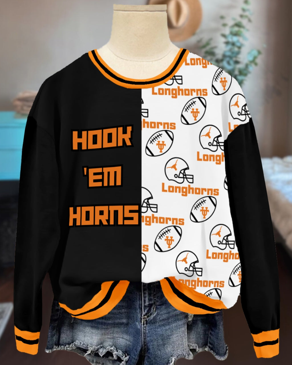 Texas Longhorns Football Helmet Sweatshirt