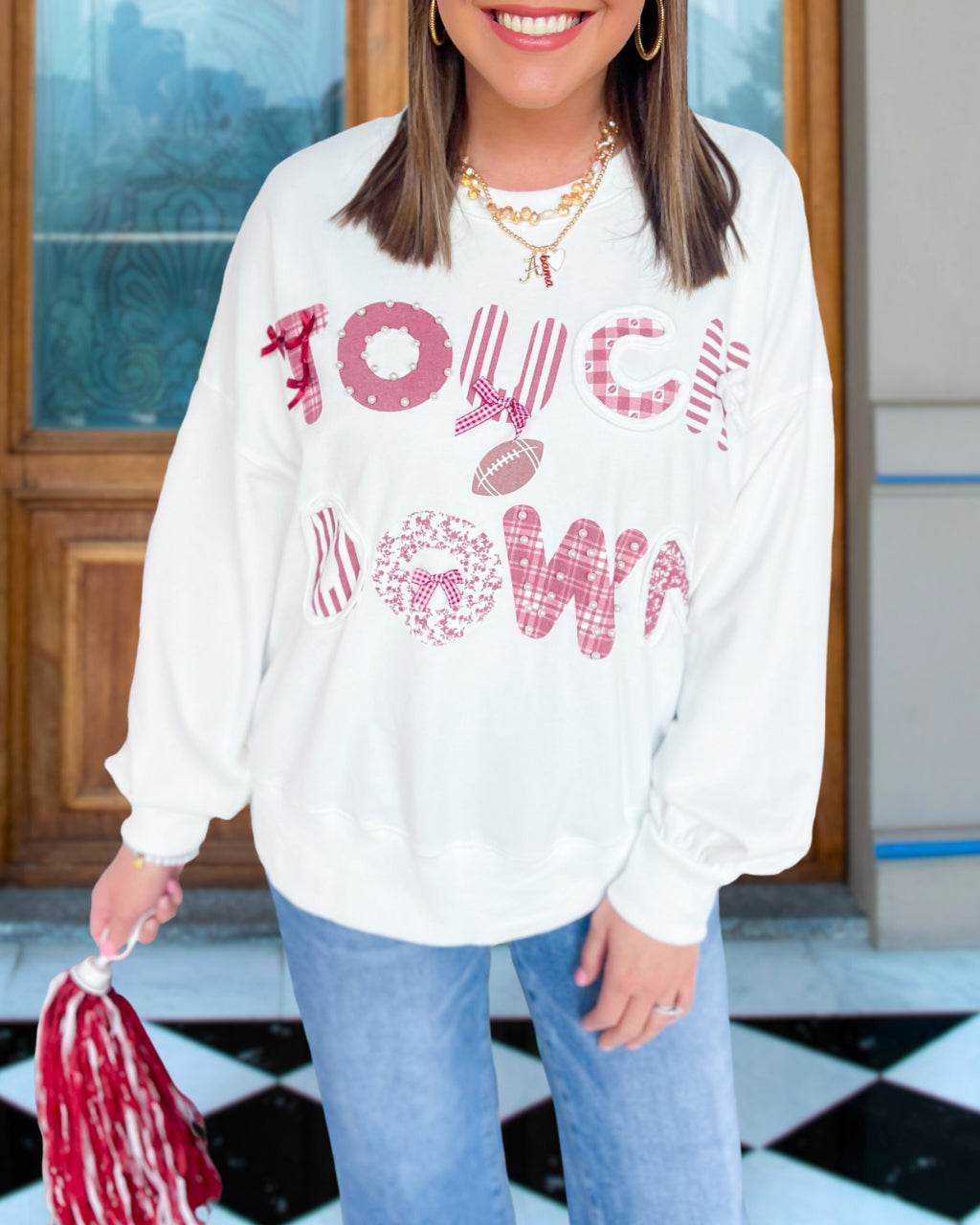 Stylish Touchdown Beaded Pullover