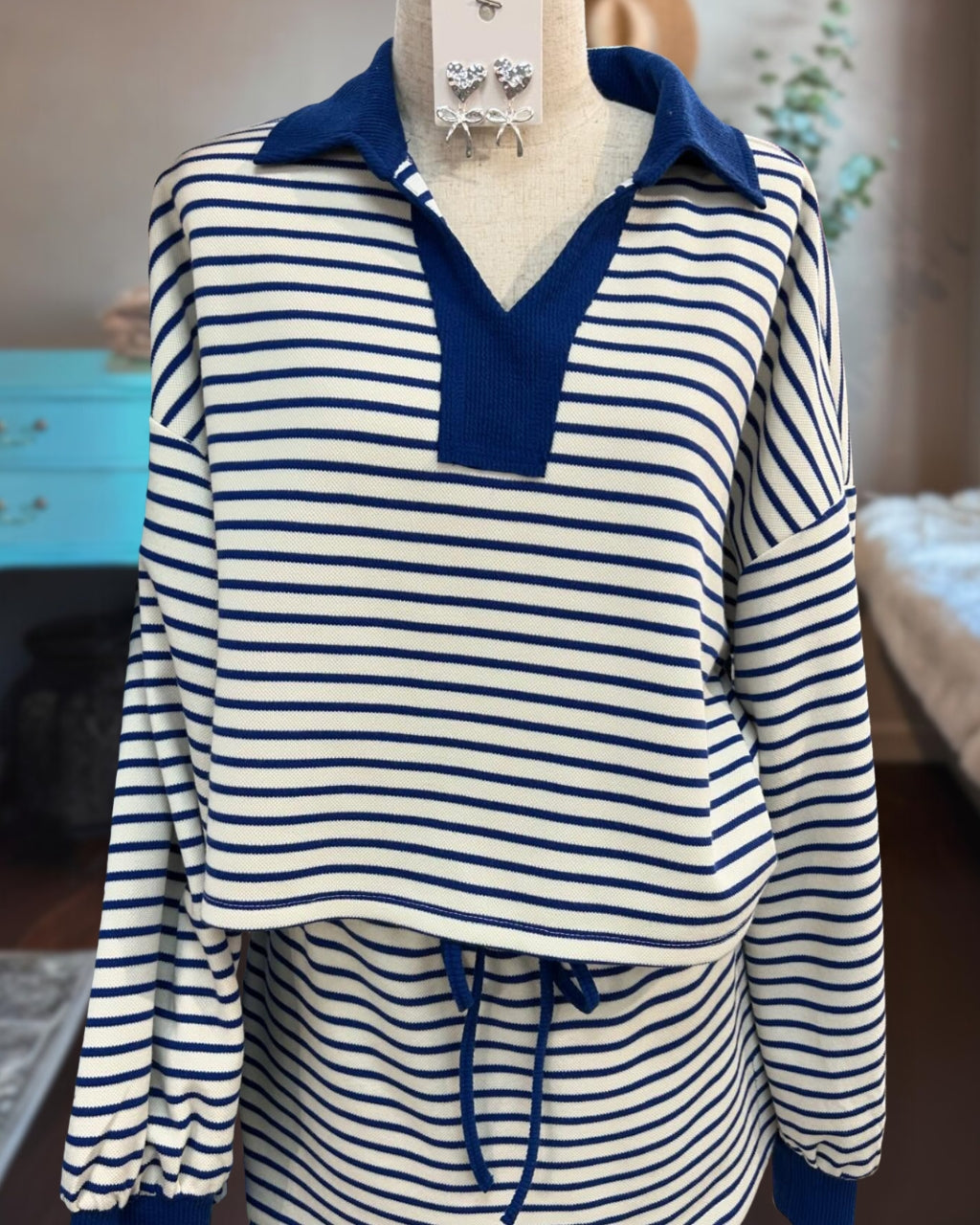 Chic Stripe Skirt Set