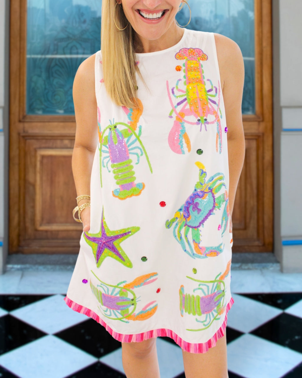 Cute Lobster Sequins Dress
