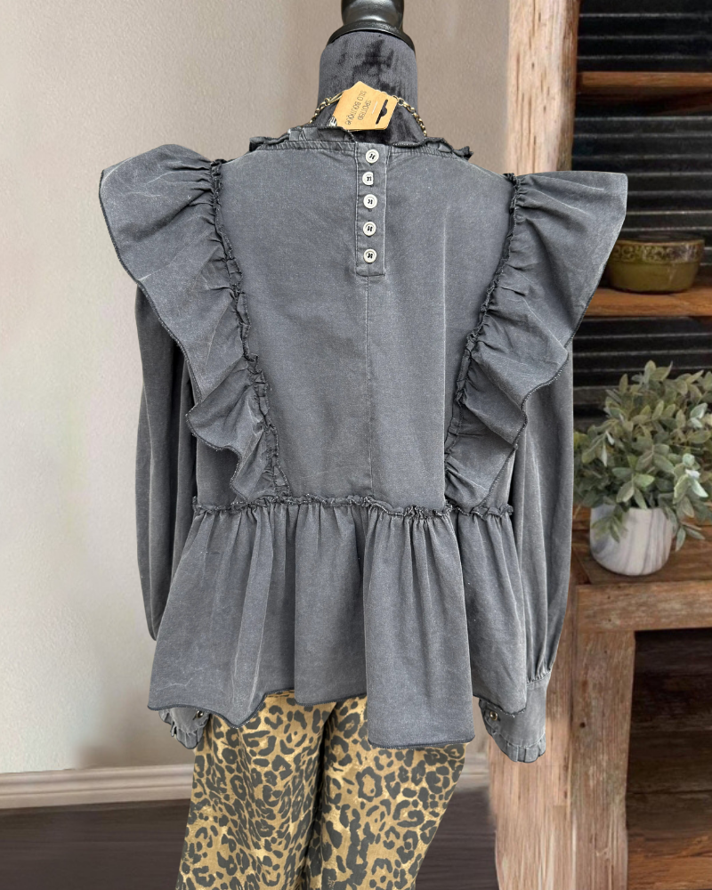 Chic Retro Ruffle Top