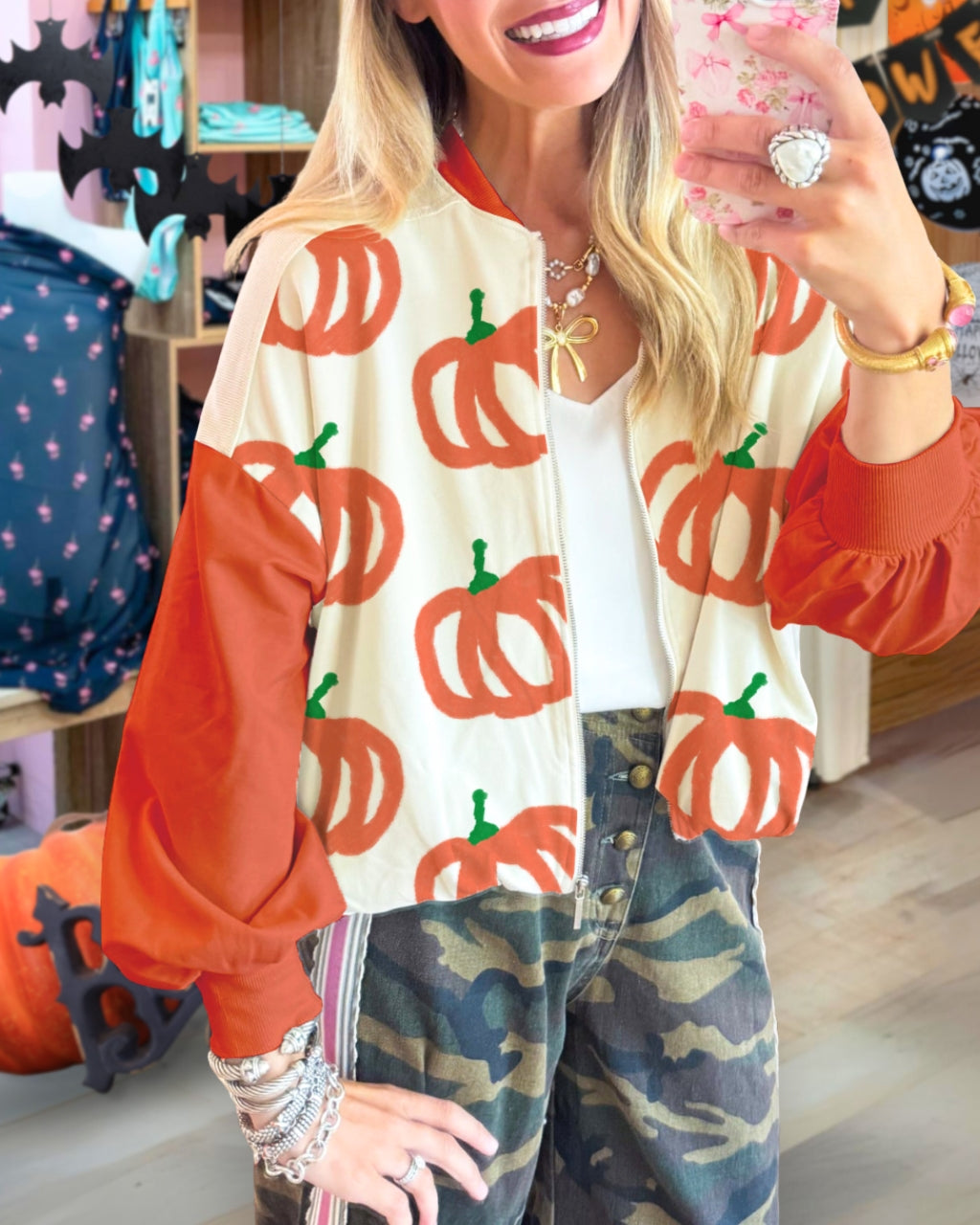 Halloween Playful Pumpkin Art Jacket