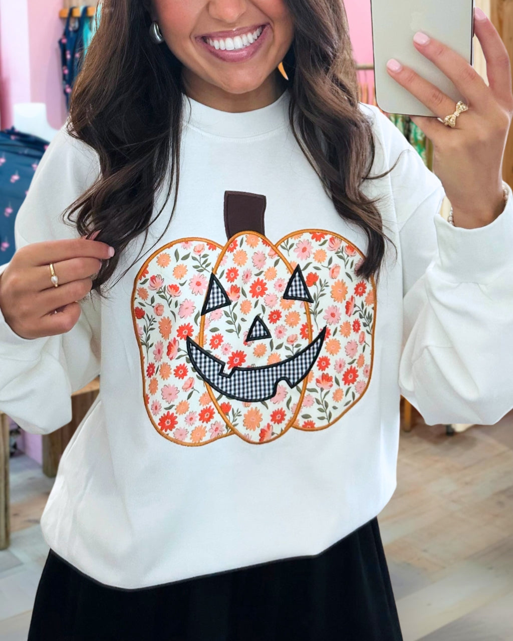 Whimsy Floral Pumpkin Patch Sweatshirt