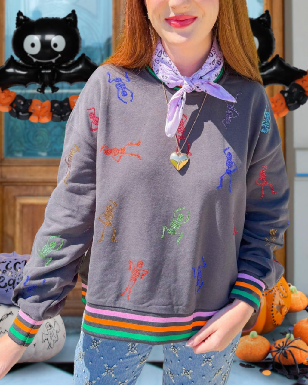 Spooky Skeleton Sequin Sweatshirt