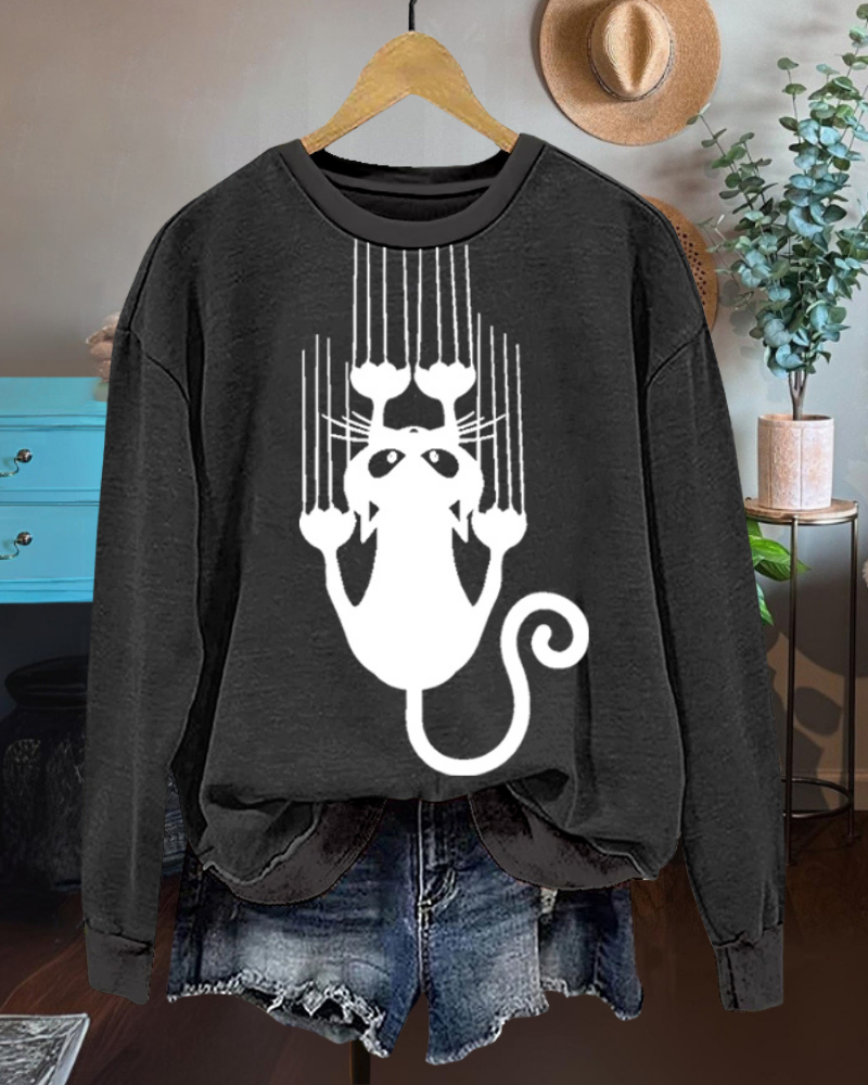 Halloween Unique Cat Paw Sweatshirt