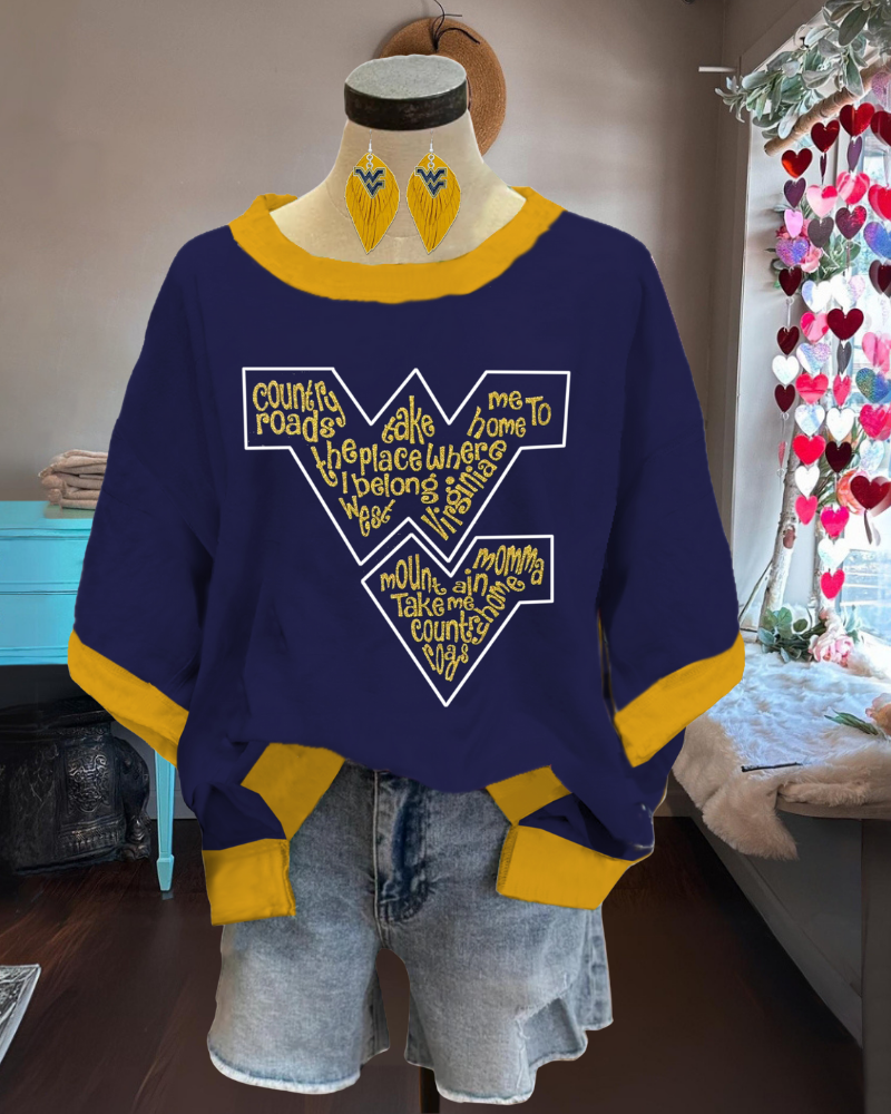 West Virginia Contrast Trim T-shirt