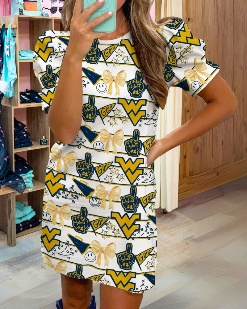 West Virginia Striped Satin Dress