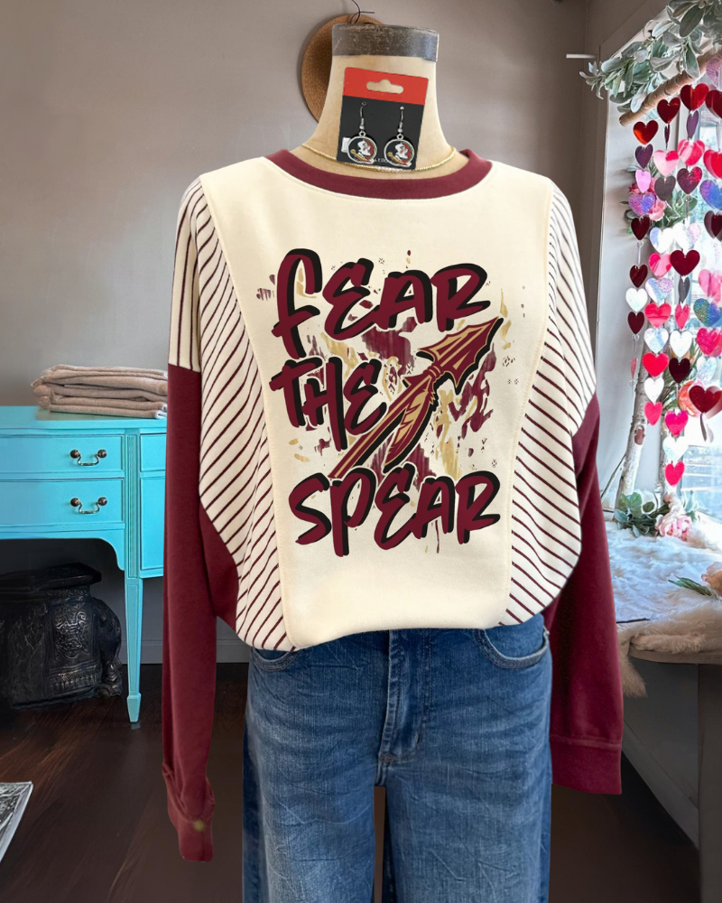 FSU Seminoles Graphic Striped Sweatshirt
