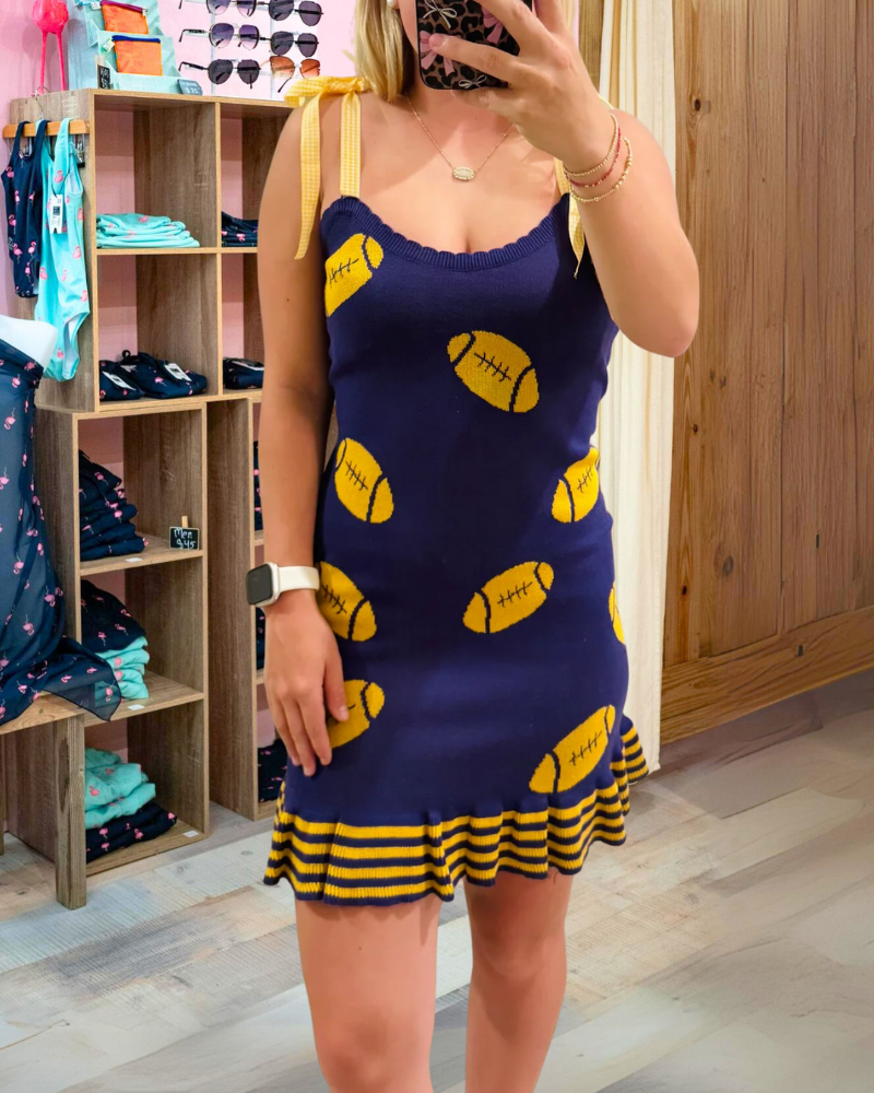 Football Embroidered Slip Dress