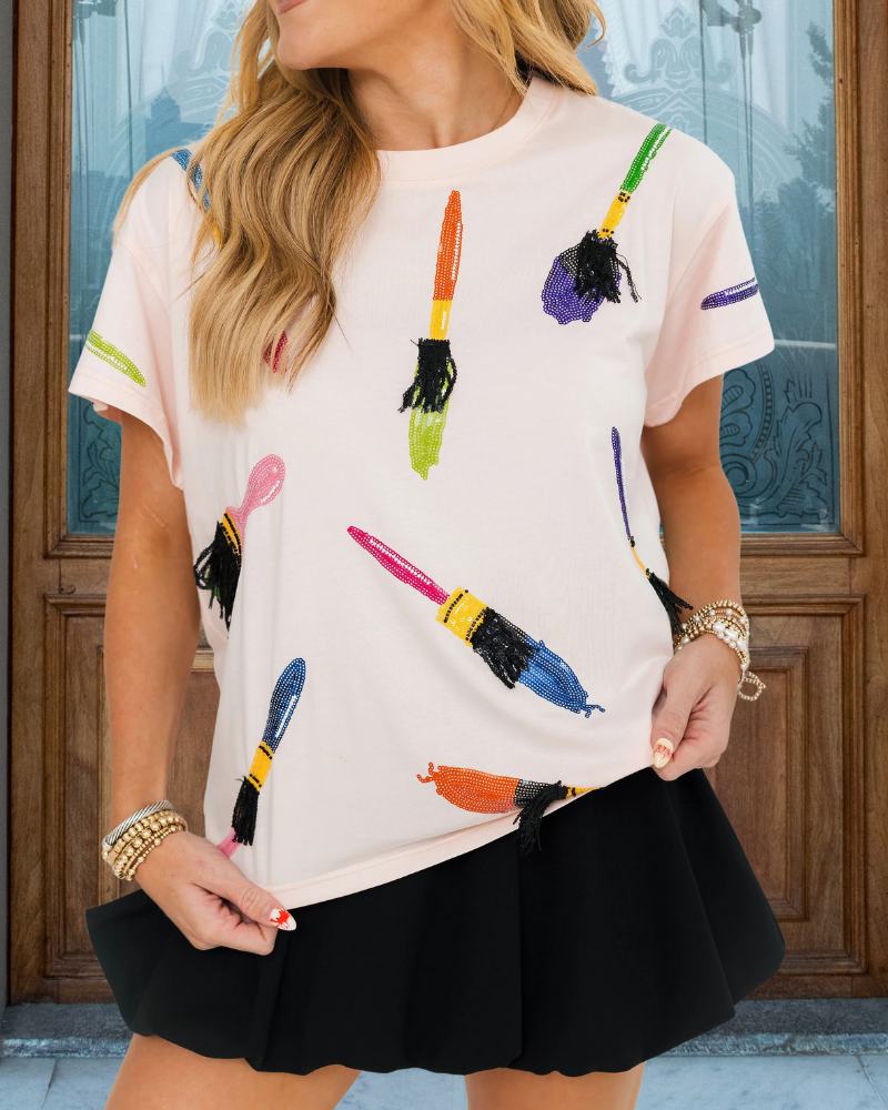 Colorful Sequin Brush Tee