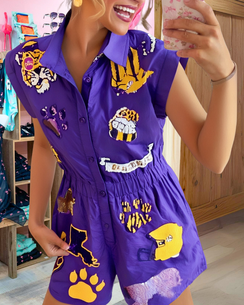 Wlid Tiger Sequins Romper