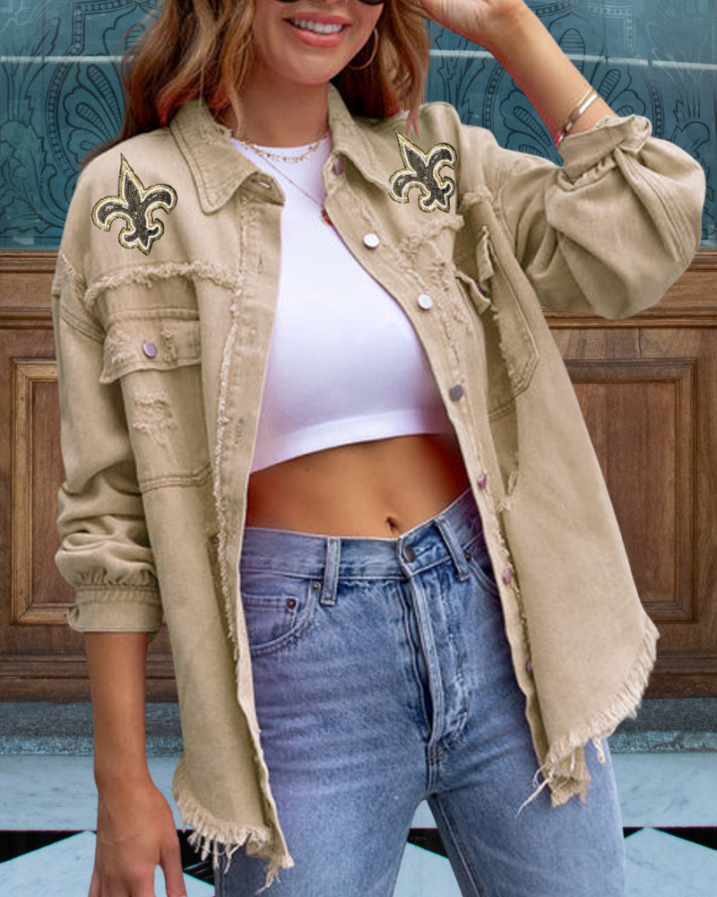 Saints Sequined Raw-edge Jacket