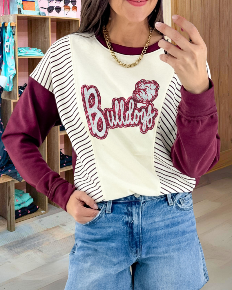 Mississippi State Bulldogs Striped Top