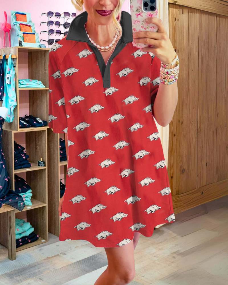 Razorback Contrast Trim Dress