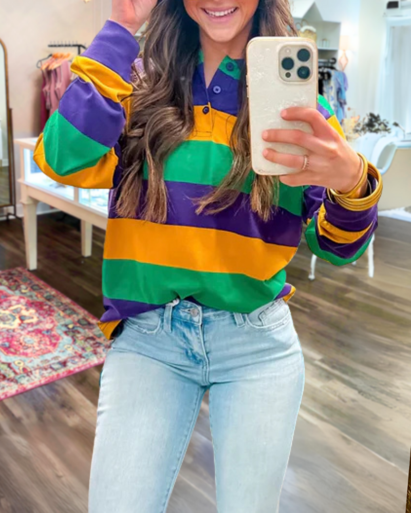 Mardi Gras Striped Top