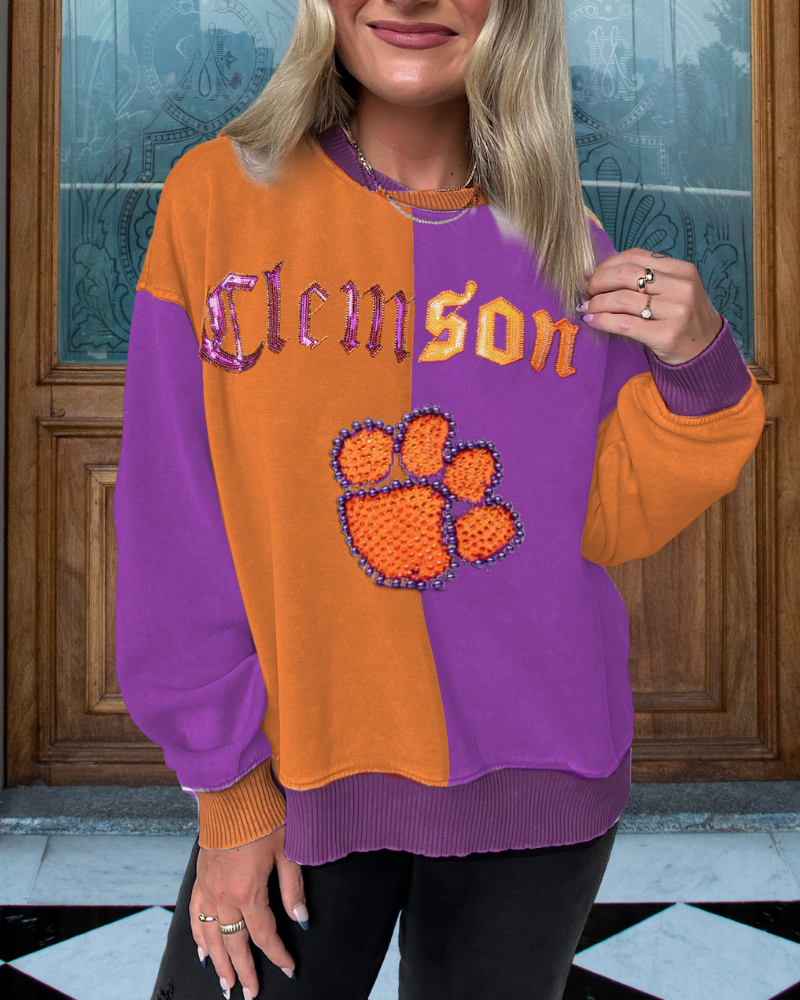 Beaded Clemson Tigers Sweatshirt