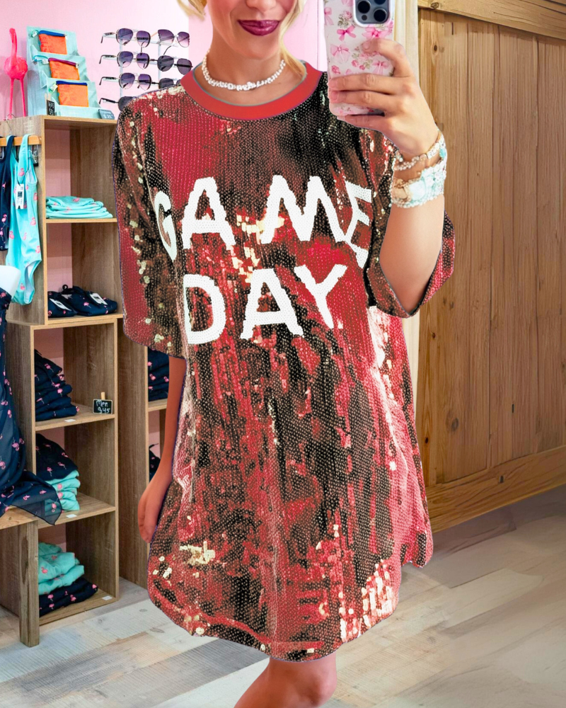 Game Day Sequined Mini Dress