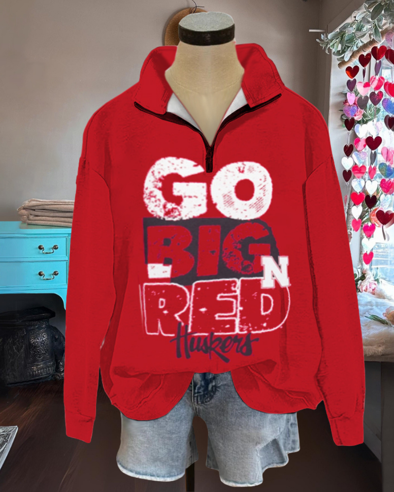 Huskers Go Big Red Half-Zip Pullover