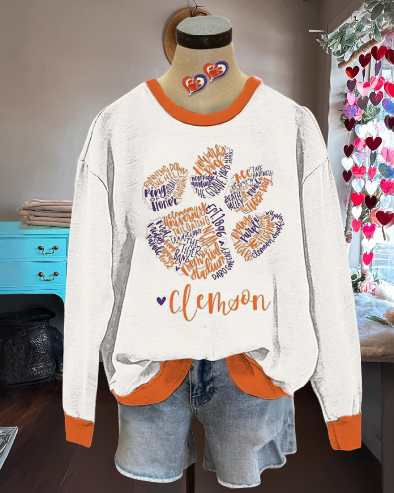 Playful Clemson Tigers Graphic Sweatshirt