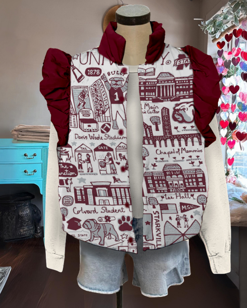 MSU Mixed Pattern Vest Jacket