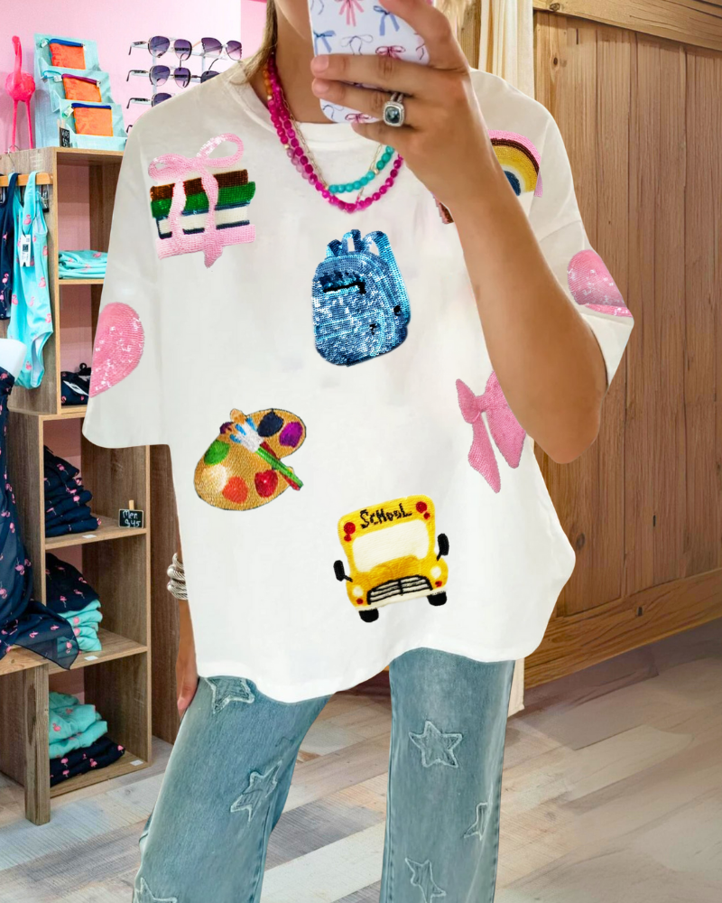 Sweet School Sequin T-shirt