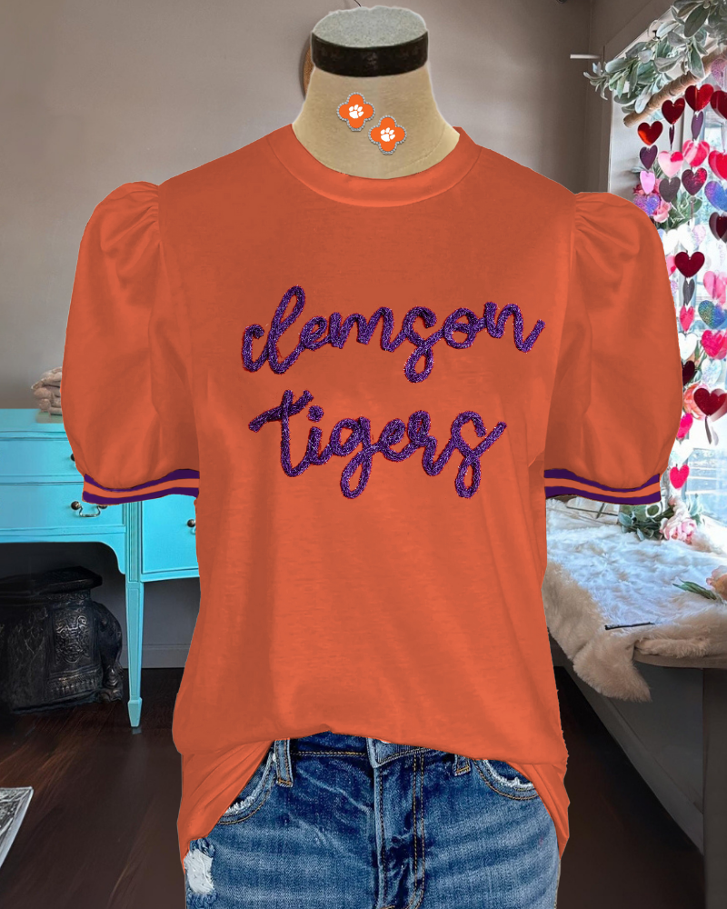 Clemson Tigers Embroidered Top