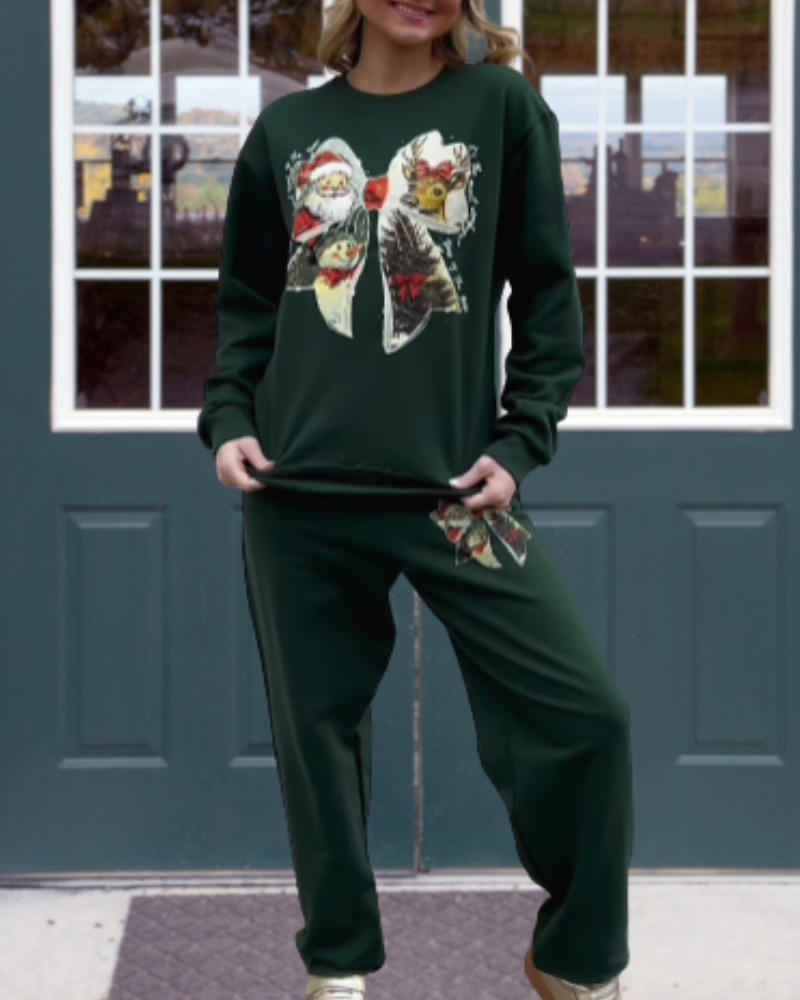 Christmas Element Bow Print Set