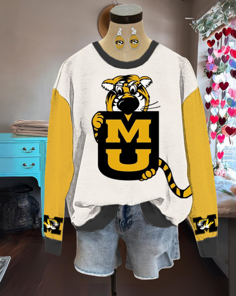 Mizzou Truman The Tiger Contrast Sweatshirt
