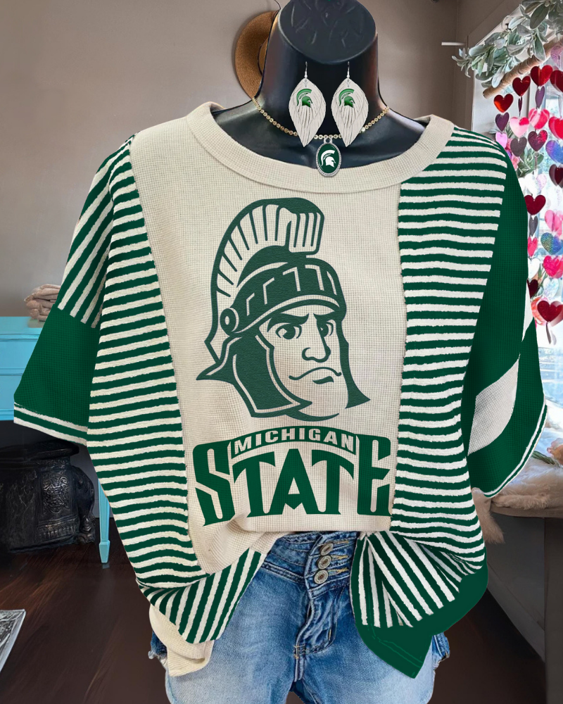 Michigan State Striped T-shirt