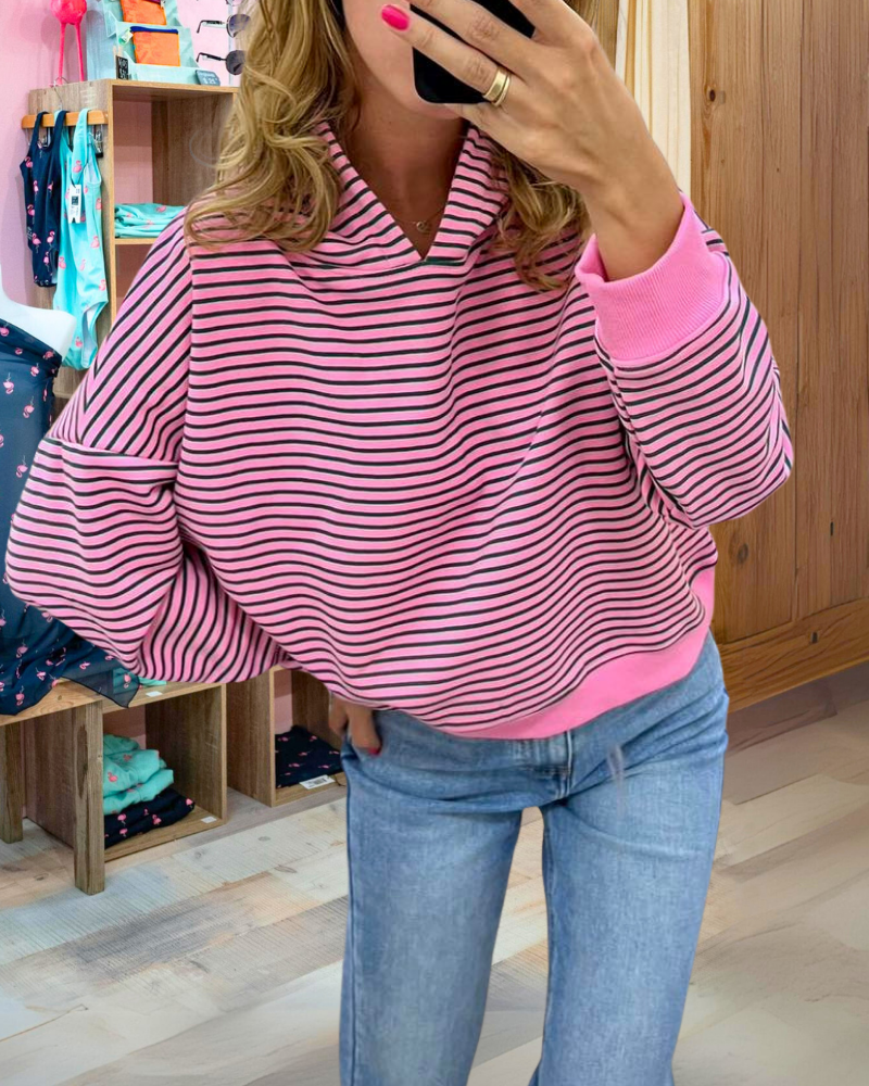 Trendy Attractive Striped Hoodie