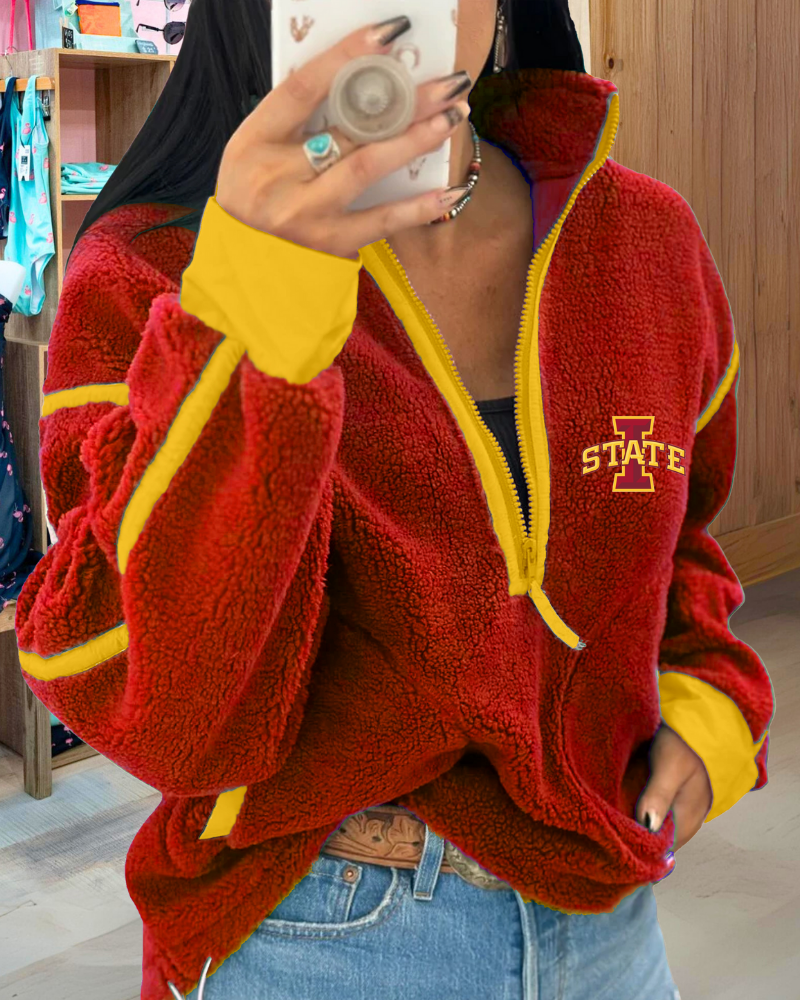ISU Embroidered Half-zip Pullover