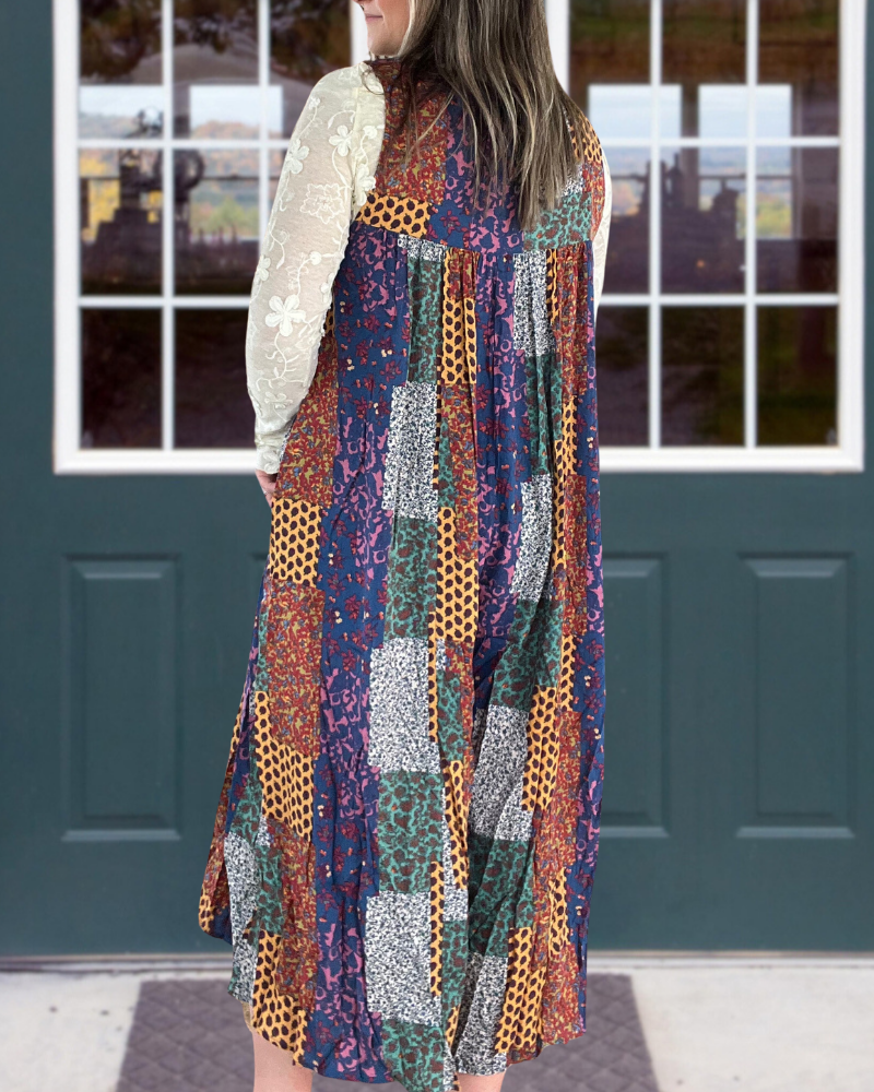 Paisley Patchwork Slip Midi Dress