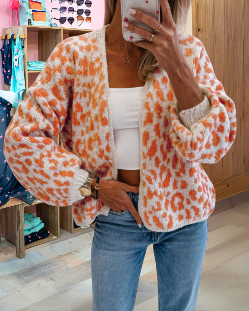 Trendy Leopard Print Cardigan