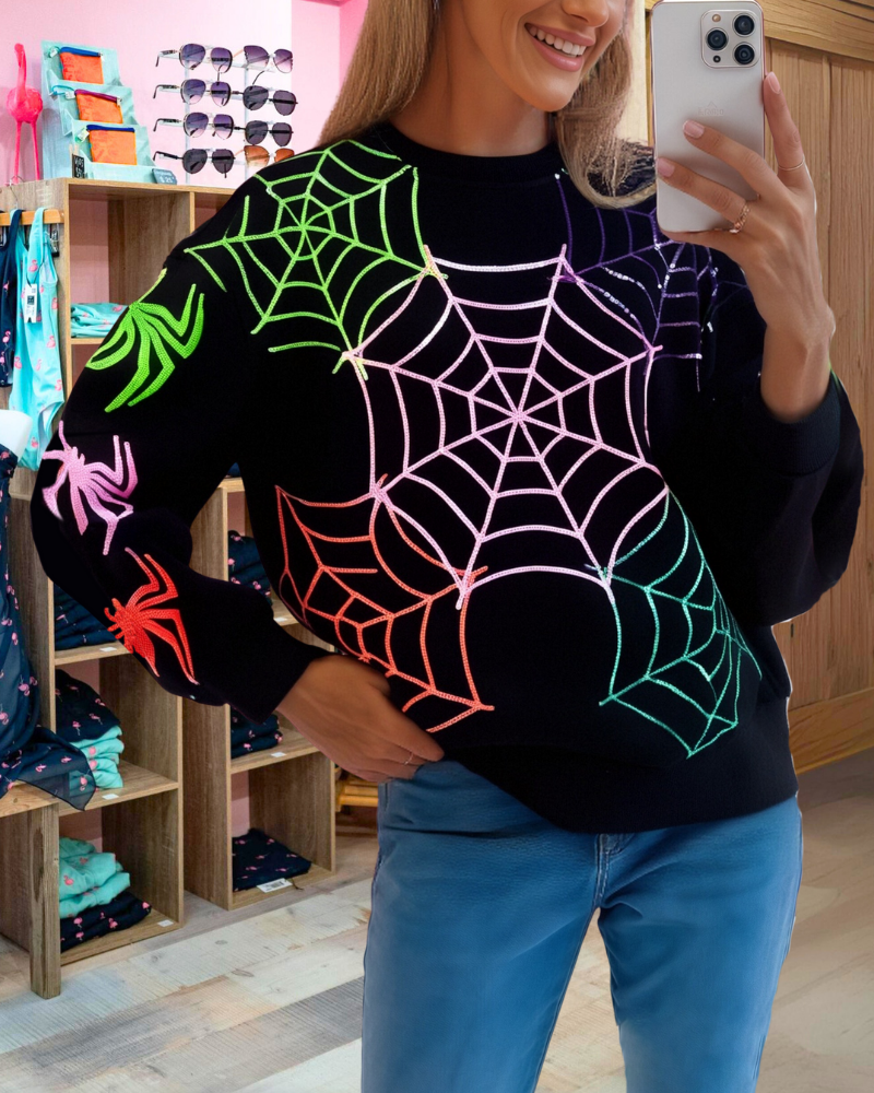 Colorful Web Print Sweatshirt