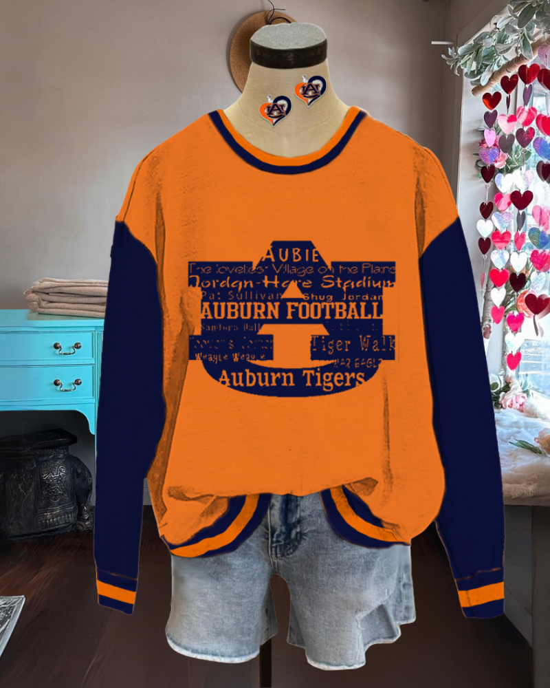 Auburn Football Stripe Trim Sweatshirt