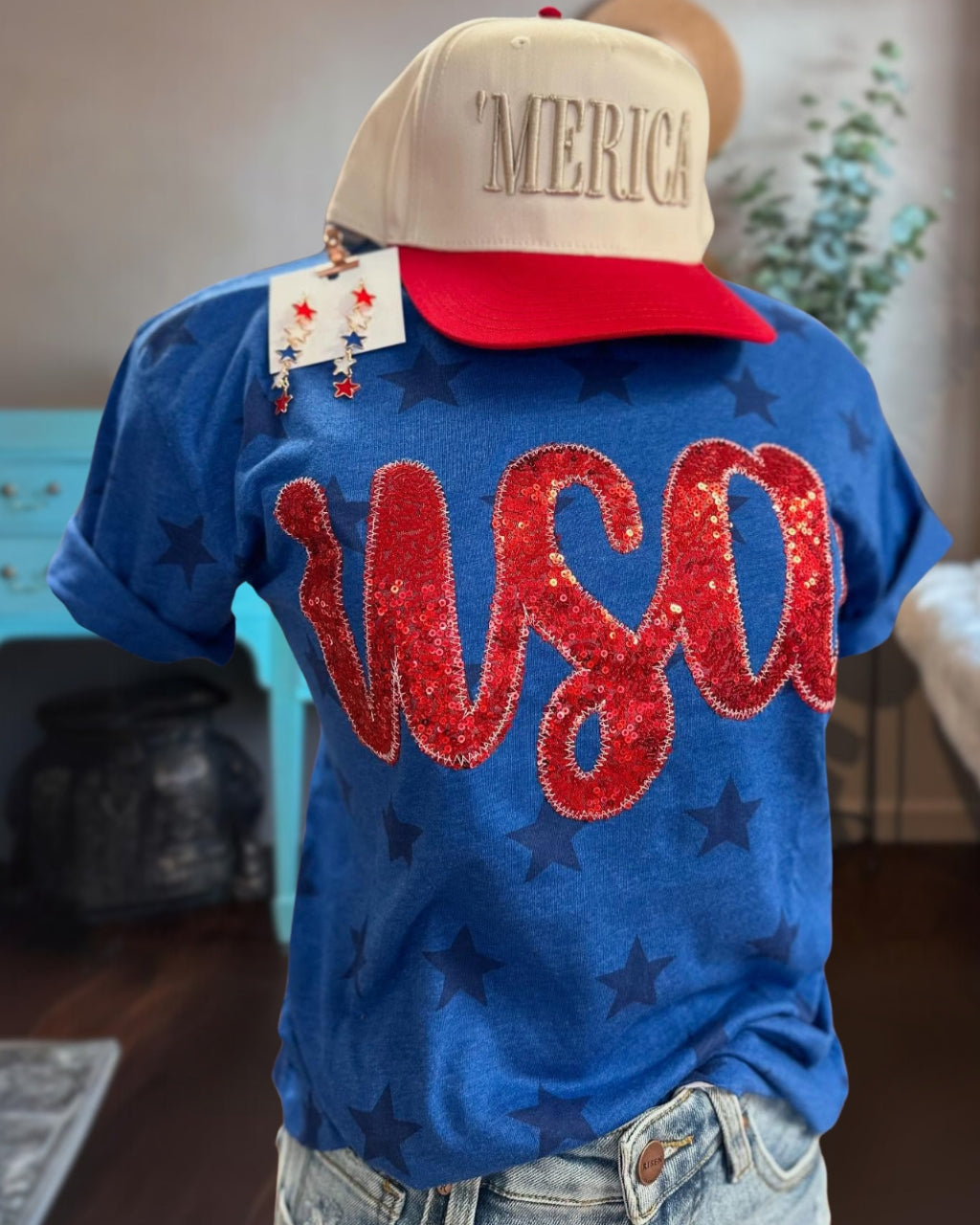 USA Sequins Star Tee