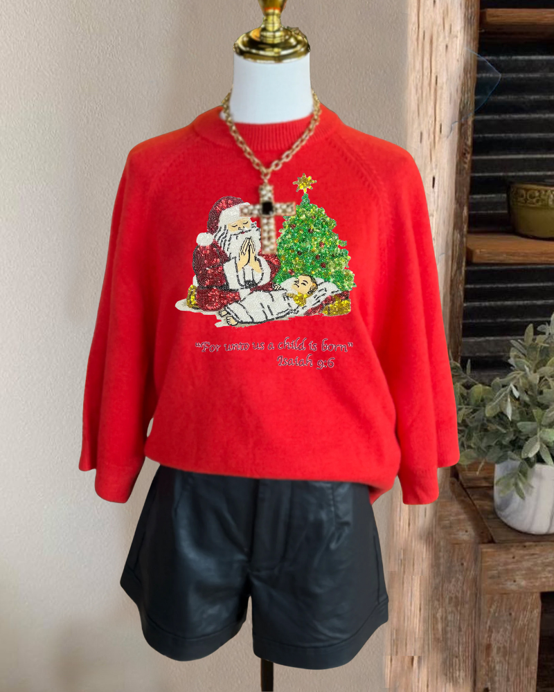 Santa Bible Sequined Sweatshirt