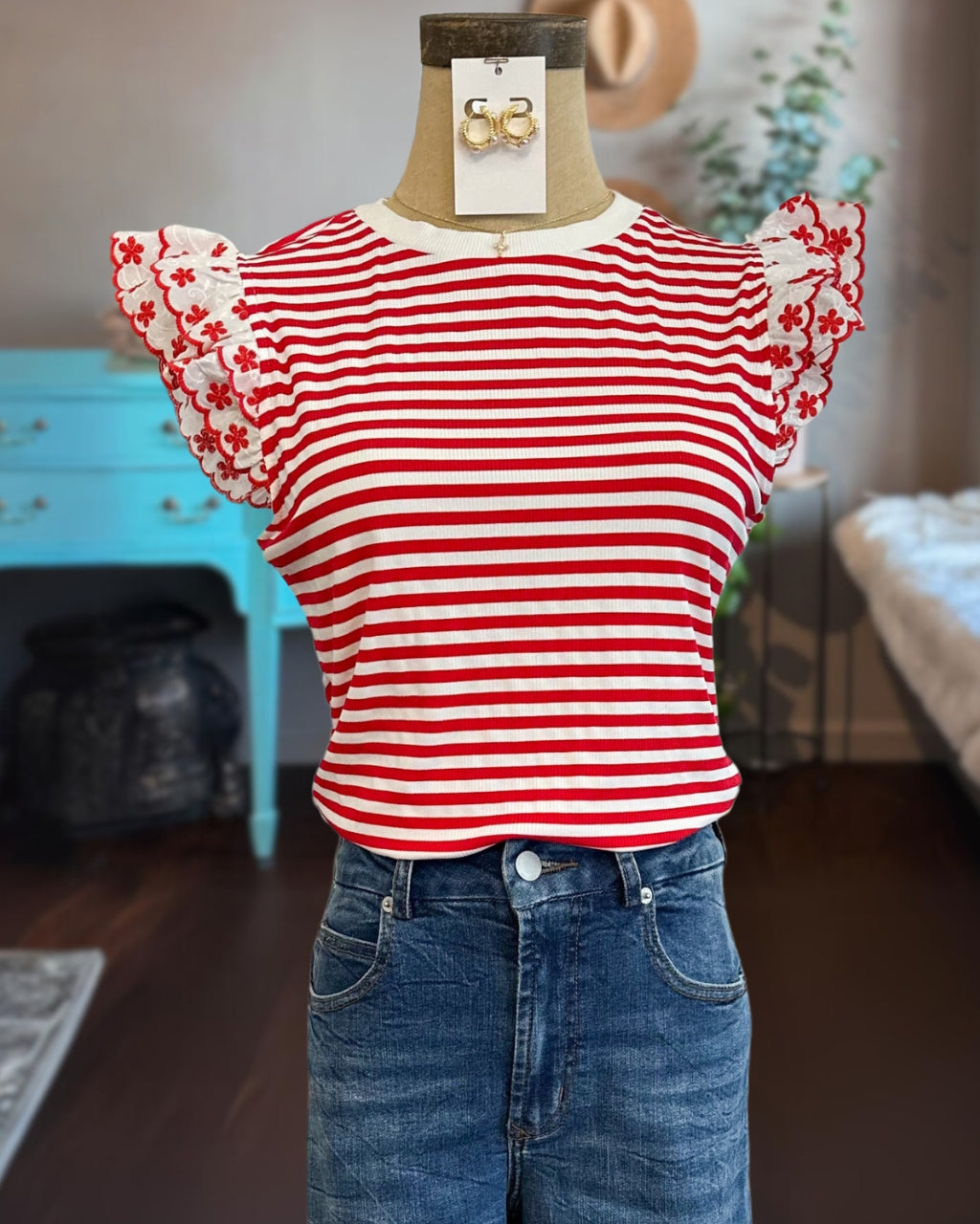 Cute Floral Embroidered Top
