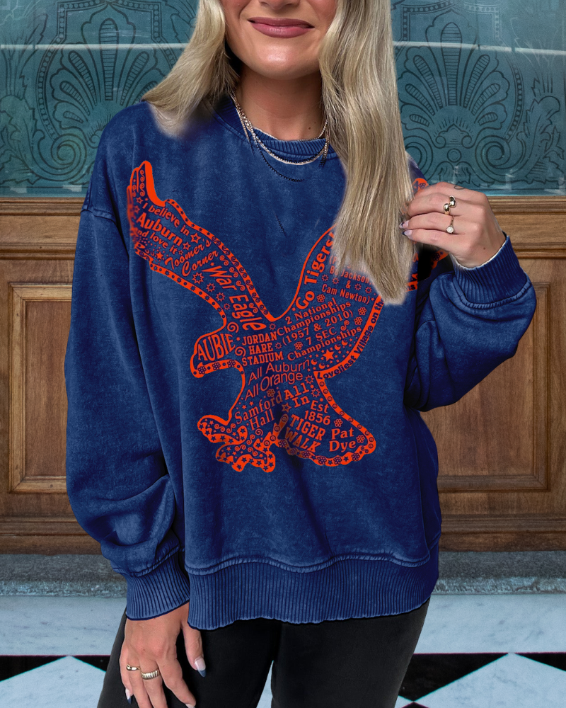 Auburn War Eagle Print Sweatshirt