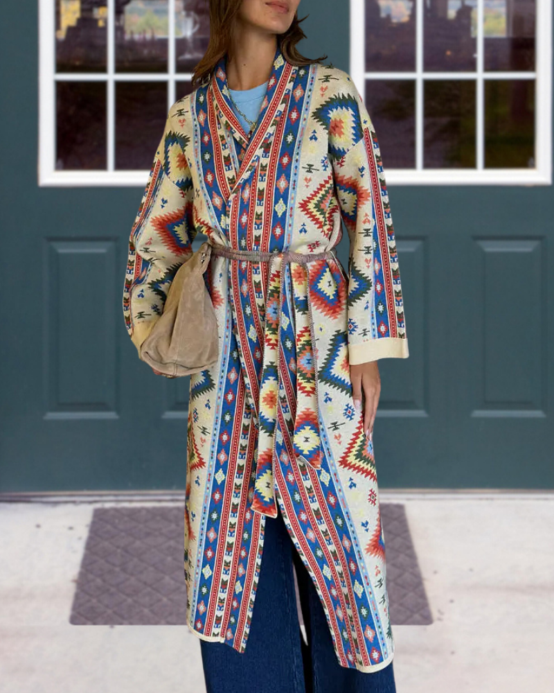 Unique Geometric Wool Coat