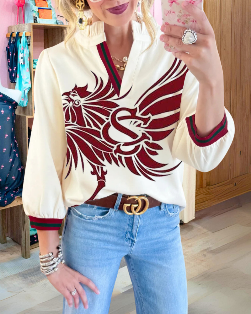 Gamecocks Ruffled V-Neck Top