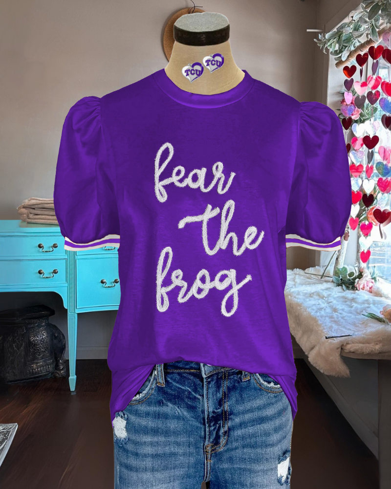 TCU Horned Frogs Embroidered Top